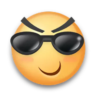 😎 emoji, sunglasses, cool, emoticon, smirk, face telegram sticker