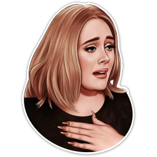 😩 Adele Адель, певица, знаменитость, женщина, портрет, эмоциональный, плачущая, грустная telegram sticker