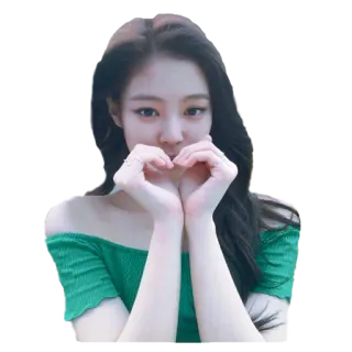 ❤️ vrouw, portret, hart, koreaans, meisje, glimlach telegram sticker