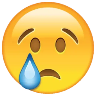 😢 sad, crying, emoji, tear, emotional, yellow telegram sticker
