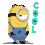 😘 Minion Despicable Me COOL Minion, cool, Moi, moche et méchant, dessin animé telegram sticker