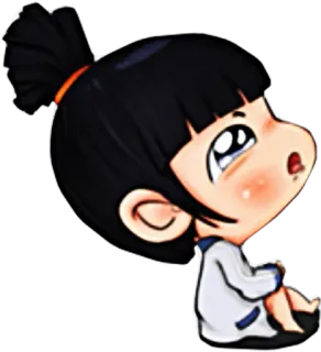 😔 Cartoon, Niedlich, Mädchen, Anime, Manga, Emotional telegram sticker
