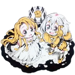 👩‍👧‍👦 ステッカー, ちび, アニメ, かわいい, 漫画, イラスト, キャラクター telegram sticker