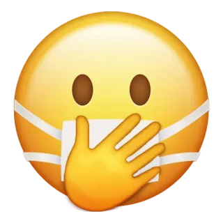 🤭 Emoji, Wajah bermasker, Masker, Kesehatan, Covid, Pandemi whatsapp sticker