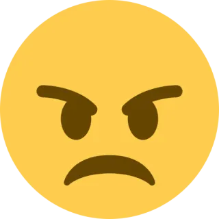 😠 angry, emoji, face, upset, mad, frustrated telegram sticker