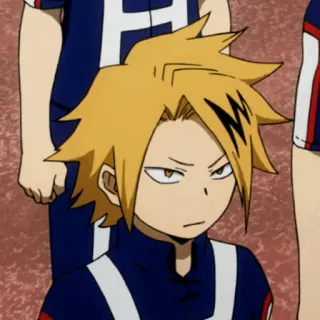 ⚡️ Denki Kaminari My Hero Academia Anime, My Hero Academia, Denki Kaminari, Personaje, Rayo, Héroe, Estudiante whatsapp sticker