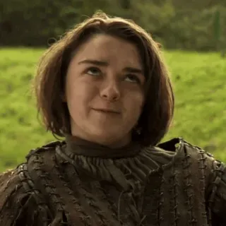 😐 Arya Stark Game of Thrones sarcasme, yeux au ciel, attitude, Game of Thrones, Arya Stark, série tv telegram sticker