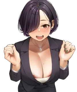 🤤 Anime-Mädchen, Büro, Frau, Zeichnung, Cartoon telegram sticker