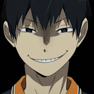 😈 Tobio Kageyama Haikyuu!! Аниме, Haikyuu, Кагеяма, Тобио Кагеяма, Ухмылка, Мультфильм telegram sticker