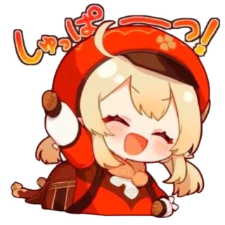 🙋‍♀️ Klee Genshin Impact しゅっぱーつ？！ Klee, Genshin Impact, Anime, Video game, Karakter, Chibi telegram sticker