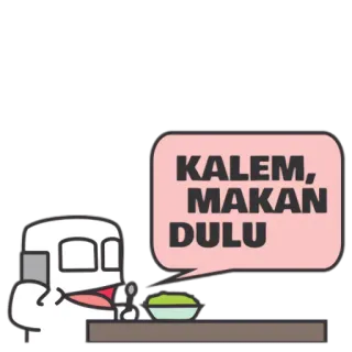 🍽 KALEM, MAKAN DULU 만화, 음식, 평온, 먹다, 인도네시아의 telegram sticker