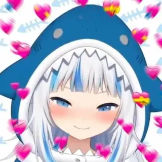 💗 Gawr Gura vtuber, anime, hai, gawr gura, süß telegram sticker