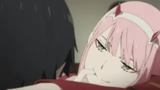 😏 Zero Two Darling in the Franxx Anime, Zero Two, Darling in the Franxx, Pinke Haare, Hörner, Grinsen telegram sticker