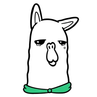😢 lhama, desenho animado, animal, adesivo, fofo, triste whatsapp sticker
