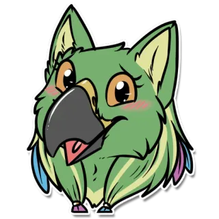 🤗 papagaio, animal, pássaro, adesivo, fofo, desenho animado, kawaii whatsapp sticker