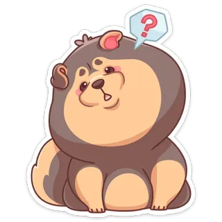 🐹 chó, dấu chấm hỏi, động vật, dễ thương, nhãn dán telegram sticker