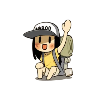 💁 MAROO Cartoon, Figur, Reisen, Backpacking, Camping, Abenteuer telegram sticker