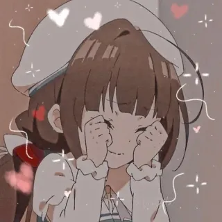 💗 Anime, Lindo, Chica, Dibujos animados, Kawaii, Ilustración telegram sticker