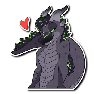 😘 naga, hati, lucu, kartun, antro telegram sticker