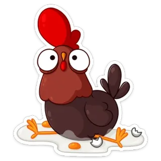 😬 chicken, egg, cartoon, animal, funny, sticker telegram sticker