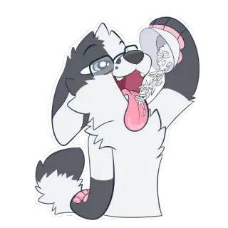 🍚 犬, 米, 食べる, 漫画, 動物 telegram sticker