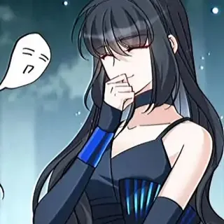 👍 애니메이션, 소녀, 웃음, 음모, 진지한 telegram sticker