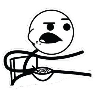 😠 omino stilizzato, mangiare, ciotola, cereali telegram sticker
