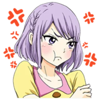 💢 enojado, anime, dibujos animados, irritado, molesto, frustrado telegram sticker
