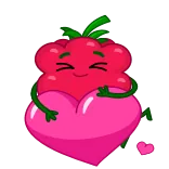 ❤️ framboesa, coração, amor, fruta, fofo, abraço telegram sticker