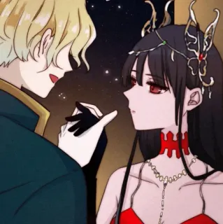 🍷 couple, anime, romance, portrait, cartoon, love, affection, character telegram sticker