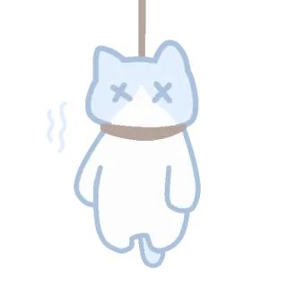 ☁️ chat, mort, fantôme, dessin animé, animal, mignon whatsapp sticker