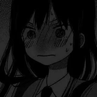 🖤 动漫, 漫画, 女孩, 害怕, 担心, 卡通 telegram sticker