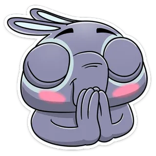 🙏 dibujo animado, conejo, lindo, animal, pegatina, emoji telegram sticker