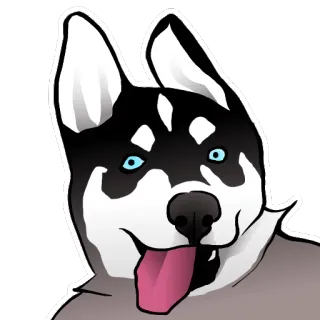 😜 chó, husky, thú cưng, động vật telegram sticker