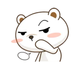 😒 oso, dibujos animados, lindo, animal, pegatina telegram sticker