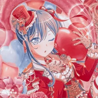 🌟 anime, chica, linda, kawaii, dibujos animados, animación, rojo whatsapp sticker