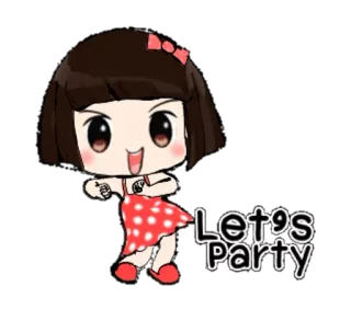 💃 Let's Party Party, Feier, Tanzen, Süß, Cartoon telegram sticker
