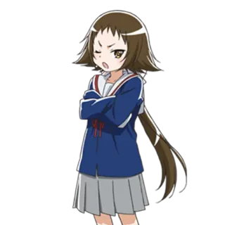 😉 anime, girl, school uniform, cartoon, character telegram sticker