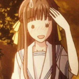 😞 Tohru Honda Fruits Basket Anime, Meisje, Schattig, Lachend, Blij telegram sticker