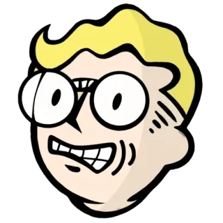 🤓 Vault Boy Fallout Fallout, Vault Boy, Videospiel, Cartoon, Maskottchen telegram sticker