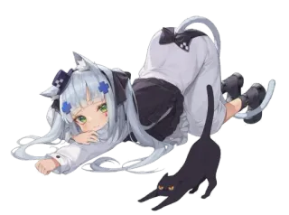 😺 Anime, Catgirl, Kawaii, Neko, Anime Mädchen, Süß, Manga whatsapp sticker