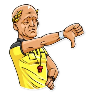👎 árbitro, pulgares abajo, desaprobación, juicio, fracaso, dibujo animado whatsapp sticker
