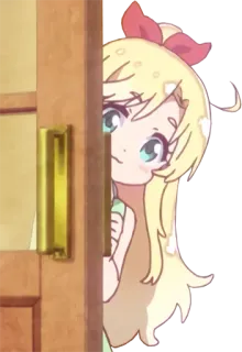 🙃 Anime, Lindo, Chica, Puerta, Dibujo animado telegram sticker