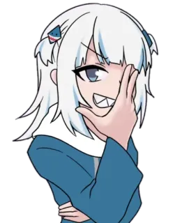 😁 动漫, 女孩, 鲨鱼, 虚拟主播, Gura, 可爱 whatsapp sticker