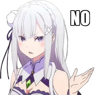 🖐 Emilia Re:Zero NO Anime, Ragazza, No, Re:Zero, Emilia telegram sticker
