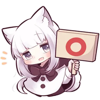 ✅ Аниме, Кошкодевочка, Чиби, Милый, Грустный, Круг telegram sticker