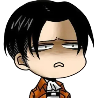 😦 Levi Ackerman Attack on Titan anime, manga, expression, character, sad, upset telegram sticker