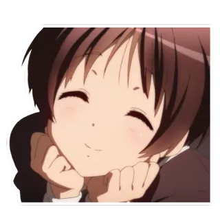☺️ аниме, девушка, улыбается, милая, каваий whatsapp sticker