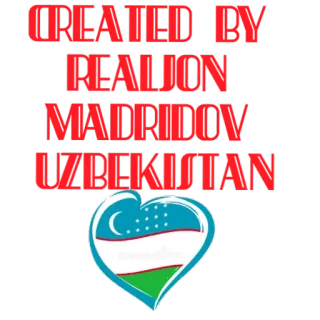 🙋‍♂ CREATED BY REALION MADRIDOV UZBEKISTAN uzbekistán, corazón, bandera, país, asia telegram sticker