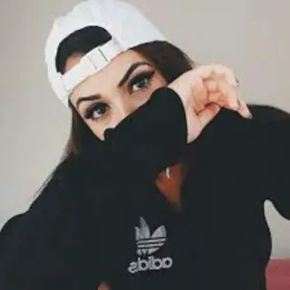 🙊 mulher, menina, retrato, jovem, chapéu, adidas, estilo telegram sticker